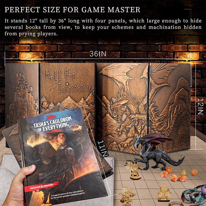 Dungeon Master Screen Faux Leather Embossed Dragon