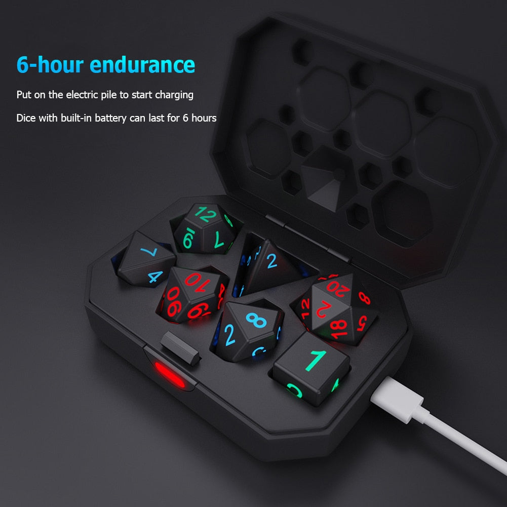 7 Piece Tri-Color LED DND Dice Set