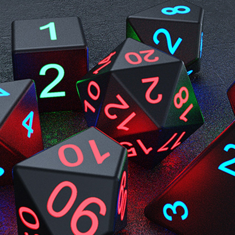 7 Piece Tri-Color LED DND Dice Set